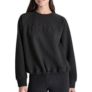DKNY Sport Varsity Puffed Logo Drawcord Sweatshirt Size XS
